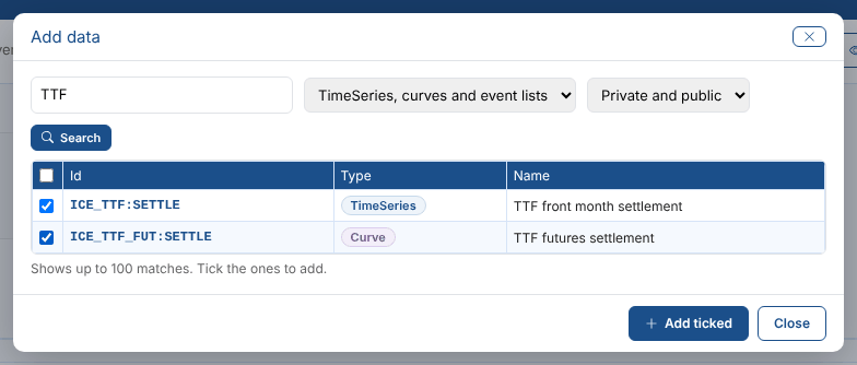 Searching for data to add