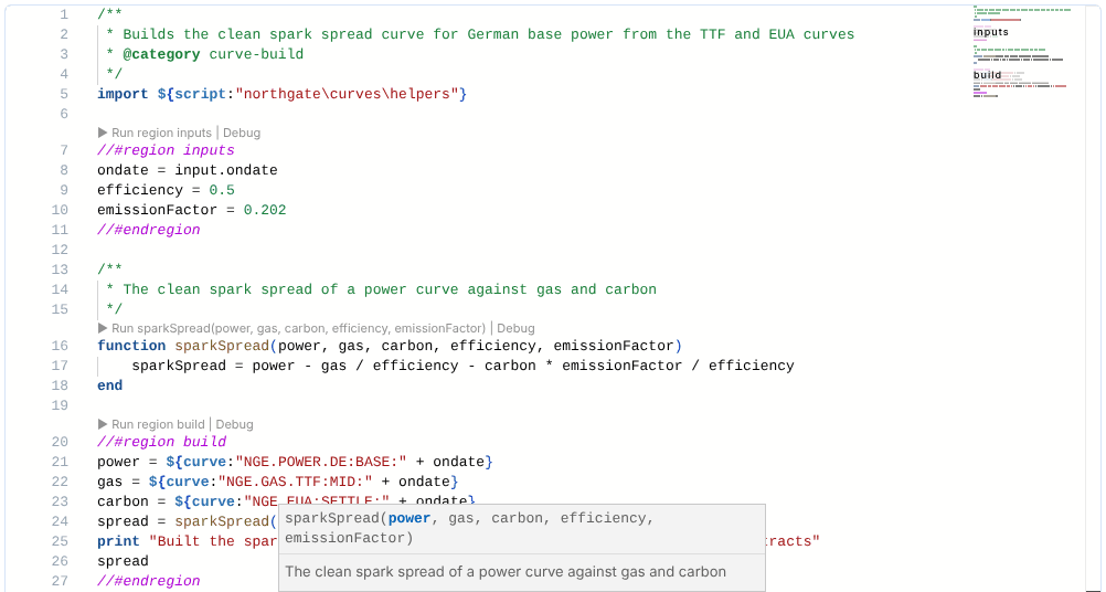 Parameter help for sparkSpread