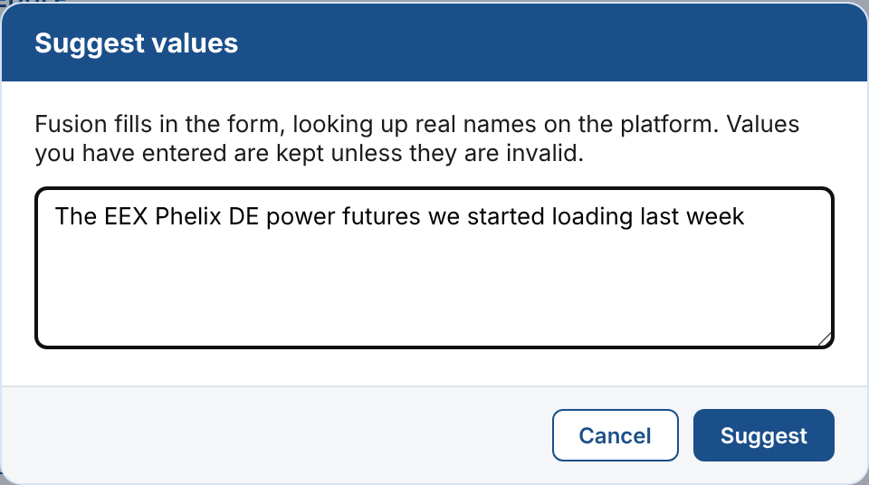 Suggest values, with a hint for Fusion